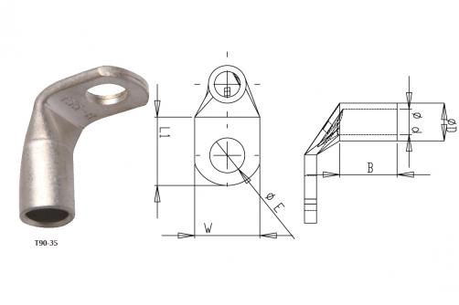 T90° Copper Tube Terminals