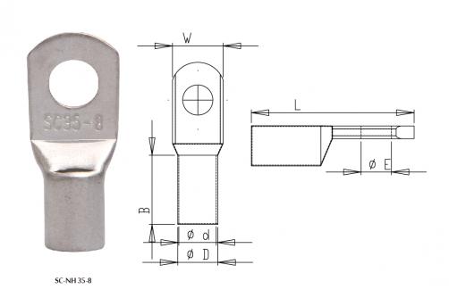 SC-NH Copper Tube Terminals Without Checking Hole